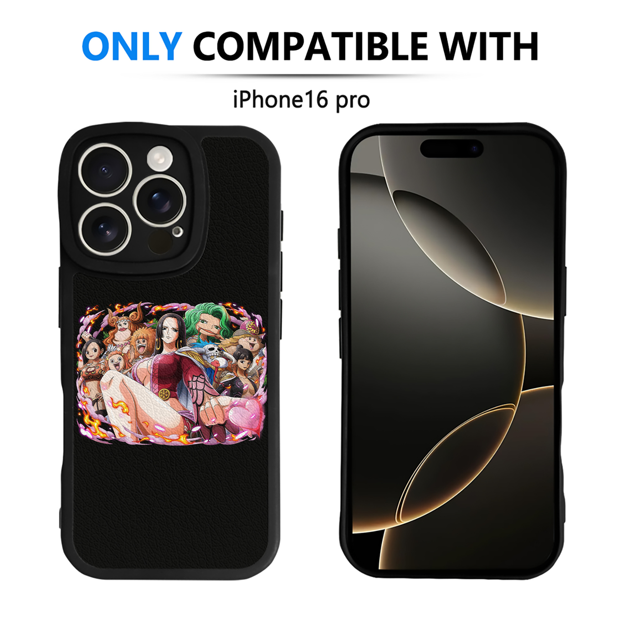 （画像用） ワンピース ボア・ハンコック ONE PIECE Boa·Hancock 【iPhone 16シリーズ対応】シリコンスマホケース（レザー調） 材質：シリコン